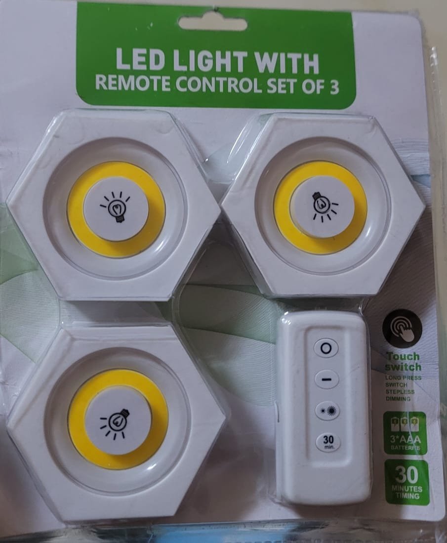 LED LIGHT WITH remote control set of 3